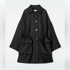 COS Oversized Black Wool Workwear Coat